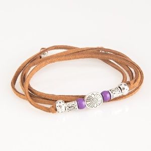 Purple Leather Bracelet
